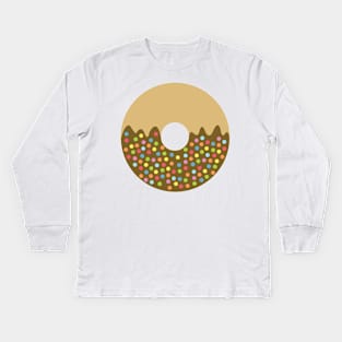 Donut Art Chocolate with Sprinkles Kids Long Sleeve T-Shirt